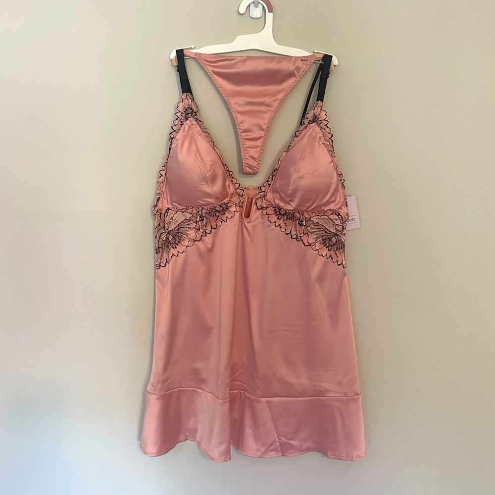 Sexy Silk Satin Lingerie Nightgown Set NWT